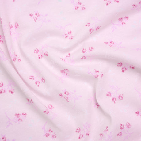 Cotton Jersey - Light Pink Flower Buds - Deadstock
