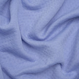 Polyester and Rayon Quilt Textured Double Knit - Country Blue Polka Dots - Deadstock