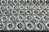 Thylane Indigo Ikat Chenille Upholstery Fabric - Indigo, Navy Blue/Off White, 56.5" Width (1 Yard)