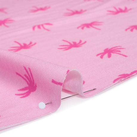 Stretch Rayon Jersey - Pink Tonal Palm Trees - Deadstock