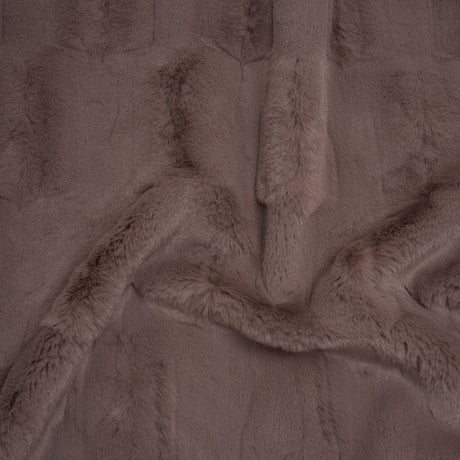 Textured Short Pile Recycled Polyester Faux Fur - Dusty Mauve Abstract