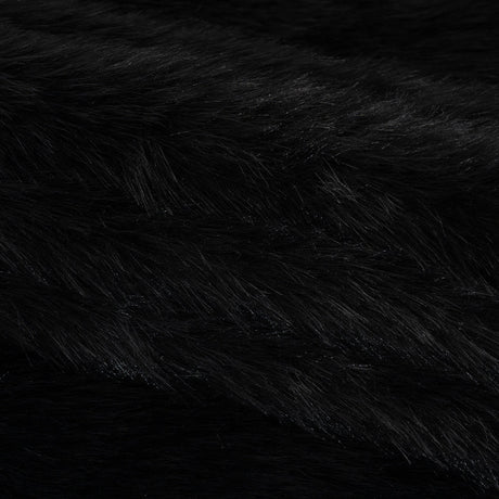 Long Pile Recycled Polyester Faux Fur - Black