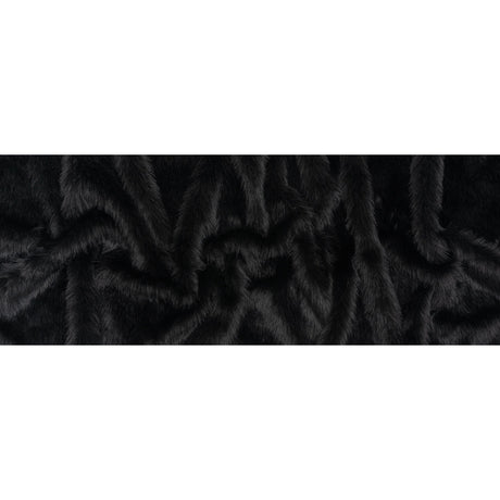 Long Pile Recycled Polyester Faux Fur - Black