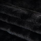 Medium Pile Recycled Polyester Faux Fur - Black