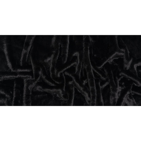 Medium Pile Recycled Polyester Faux Fur - Black