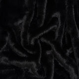 Medium Pile Recycled Polyester Faux Fur - Black