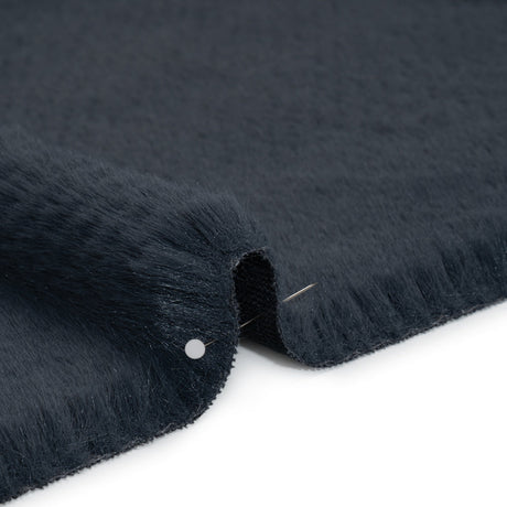 Medium Pile Recycled Polyester Faux Fur - Dark Teal Diamonds Texture