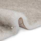Plush Two-Tone Short Pile Recycled Polyester Faux Fur - Ivory with Black Tips
