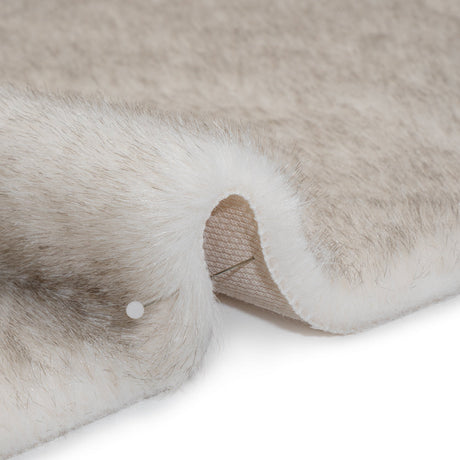 Plush Two-Tone Short Pile Recycled Polyester Faux Fur - Ivory with Black Tips