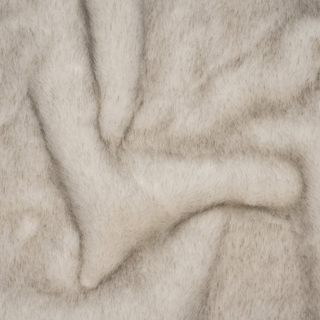 Plush Two-Tone Short Pile Recycled Polyester Faux Fur - Ivory with Black Tips