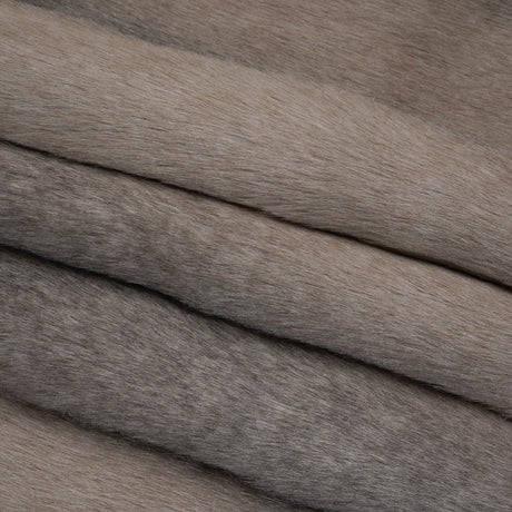 Plush Three-Tone Long Pile Recycled Polyester Faux Fur - Gray, Tan and Charcoal Soft Stripes