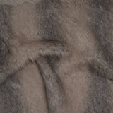 Plush Three-Tone Long Pile Recycled Polyester Faux Fur - Gray, Tan and Charcoal Soft Stripes