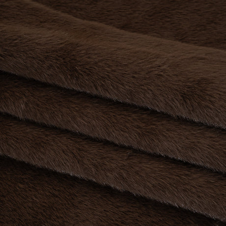 Short Pile Recycled Polyester Faux Fur - Brown