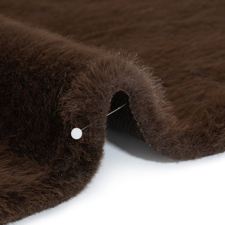 Short Pile Recycled Polyester Faux Fur - Brown