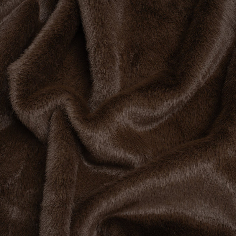 Short Pile Recycled Polyester Faux Fur - Brown