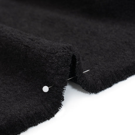 Super Short Pile Wool Blend Faux Sherling - Black
