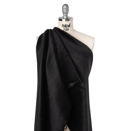 Super Short Pile Wool Blend Faux Sherling - Black