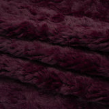 Textured Medium Pile Recycled Polyester Faux Fur - Port Wine Red
