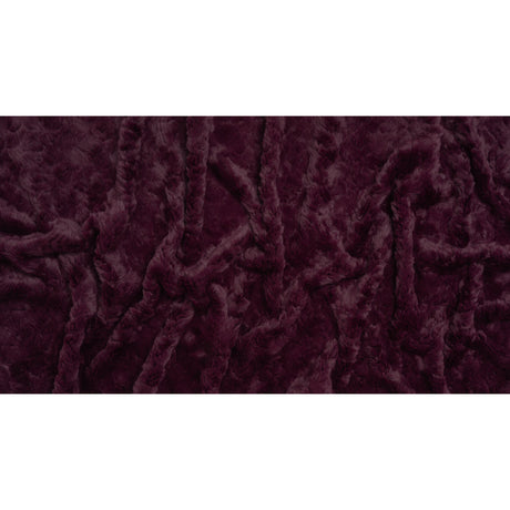 Textured Medium Pile Recycled Polyester Faux Fur - Port Wine Red