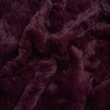 Textured Medium Pile Recycled Polyester Faux Fur - Port Wine Red