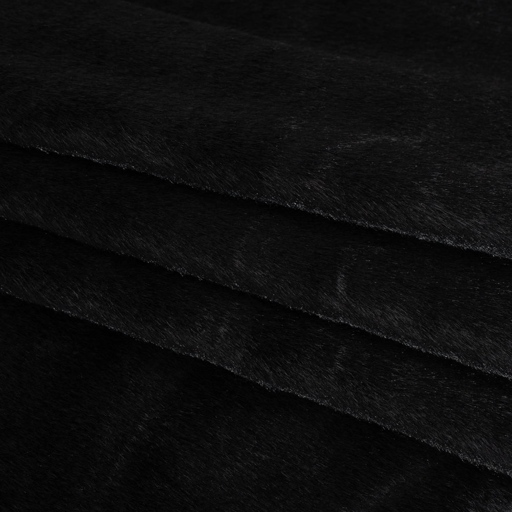 Plush Short Pile Recycled Polyester Faux Fur - Black