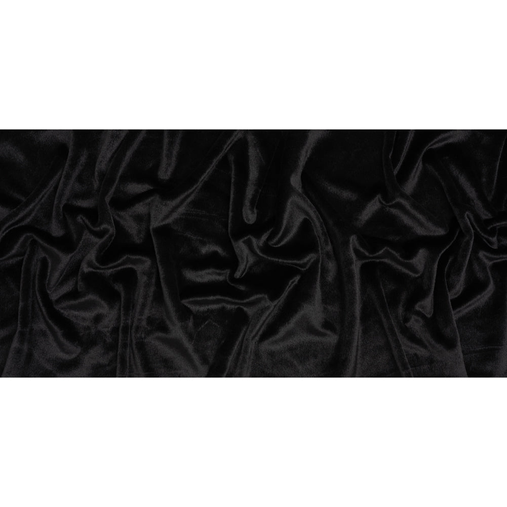 Plush Short Pile Recycled Polyester Faux Fur - Black