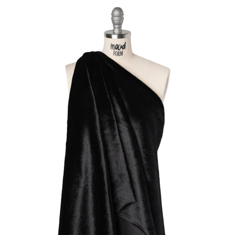 Plush Short Pile Recycled Polyester Faux Fur - Black