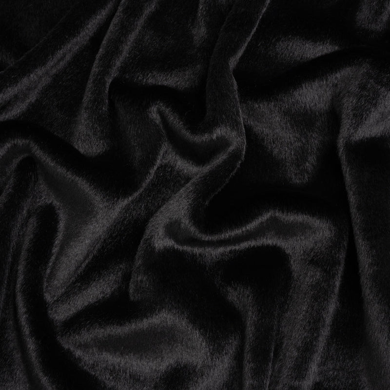Plush Short Pile Recycled Polyester Faux Fur - Black