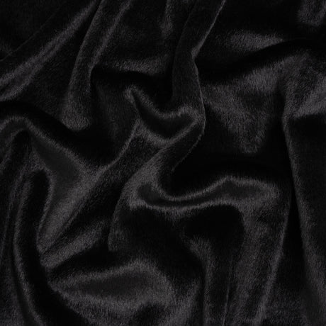 Plush Short Pile Recycled Polyester Faux Fur - Black
