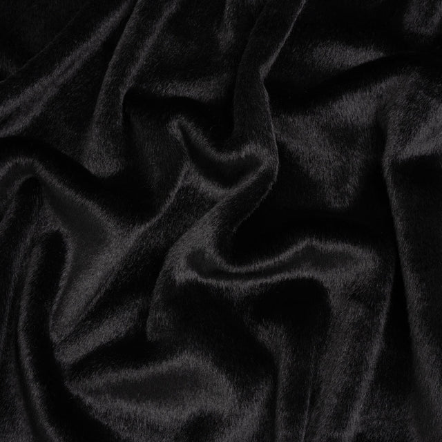 Plush Short Pile Recycled Polyester Faux Fur - Black