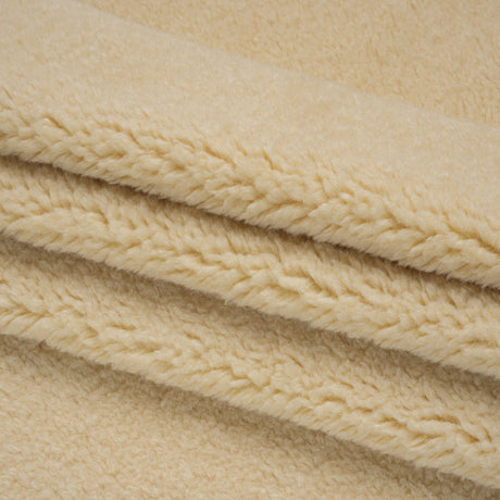 Recycled Polyester Faux Sherling Fur - Ecru