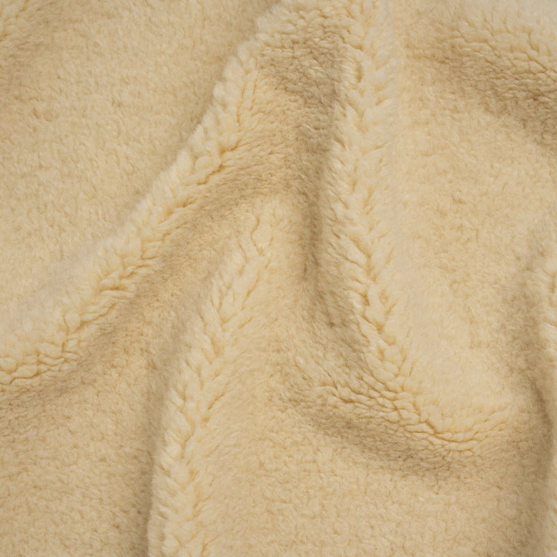 Recycled Polyester Faux Sherling Fur - Ecru