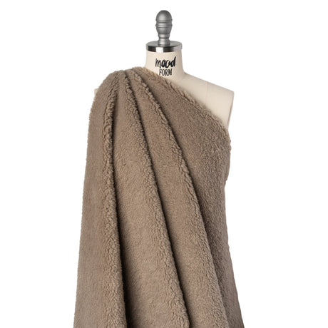Recycled Polyester Faux Sherling Fur - Warm Gray