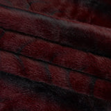 Plush Short Pile Recycled Polyester Faux Fur - Burgundy and Black Woodgrain Print