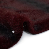 Plush Short Pile Recycled Polyester Faux Fur - Burgundy and Black Woodgrain Print