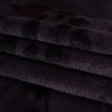Plush Short Pile Recycled Polyester Faux Fur - Dark Purple, Charcoal and Burgundy Floral Print