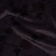 Plush Short Pile Recycled Polyester Faux Fur - Dark Purple, Charcoal and Burgundy Floral Print