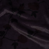 Plush Short Pile Recycled Polyester Faux Fur - Dark Purple, Charcoal and Burgundy Floral Print