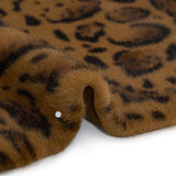 Plush Short Pile Recycled Polyester Faux Fur - Tan, Brown and Black Animal Spots Print