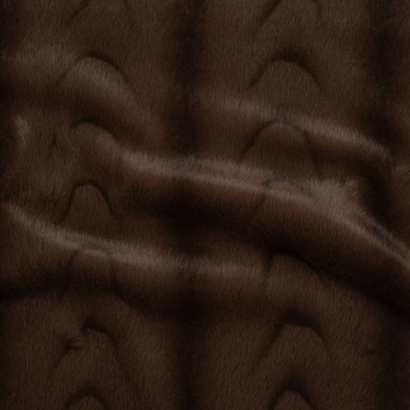 Plush Short Pile Recycled Polyester Faux Fur - Brown and Black Woodgrain Print