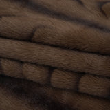 Plush Short Pile Recycled Polyester Faux Fur - Light Brown and Black Woodgrain Print