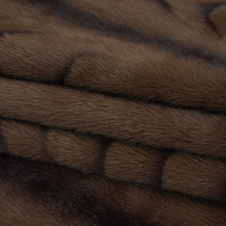 Plush Short Pile Recycled Polyester Faux Fur - Light Brown and Black Woodgrain Print
