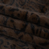 Plush Short Pile Recycled Polyester Faux Fur - Chocolate Brown and Black Animal Print