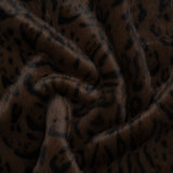 Plush Short Pile Recycled Polyester Faux Fur - Chocolate Brown and Black Animal Print