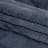 Short Pile Recycled Polyester Faux Fur - Slate Blue Cut Stripes