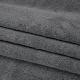 Two-Tone Short Pile Recycled Polyester Faux Fur - Black and Gray