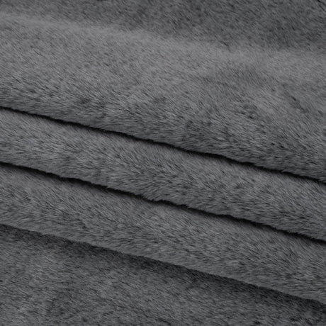 Two-Tone Short Pile Recycled Polyester Faux Fur - Black and Gray
