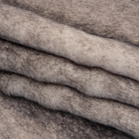 Plush Two-Tone Medium Pile Recycled Polyester Faux Fur - Ivory and Gray