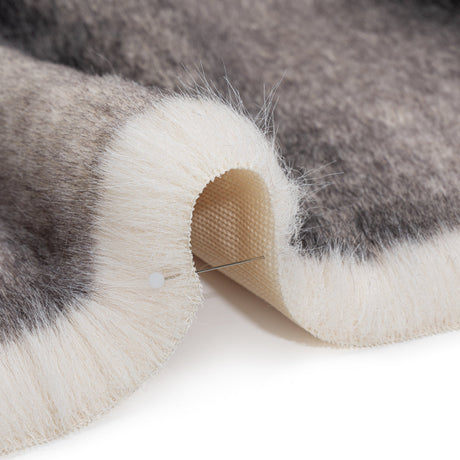 Plush Two-Tone Medium Pile Recycled Polyester Faux Fur - Ivory and Gray