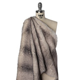 Plush Two-Tone Medium Pile Recycled Polyester Faux Fur - Ivory and Gray